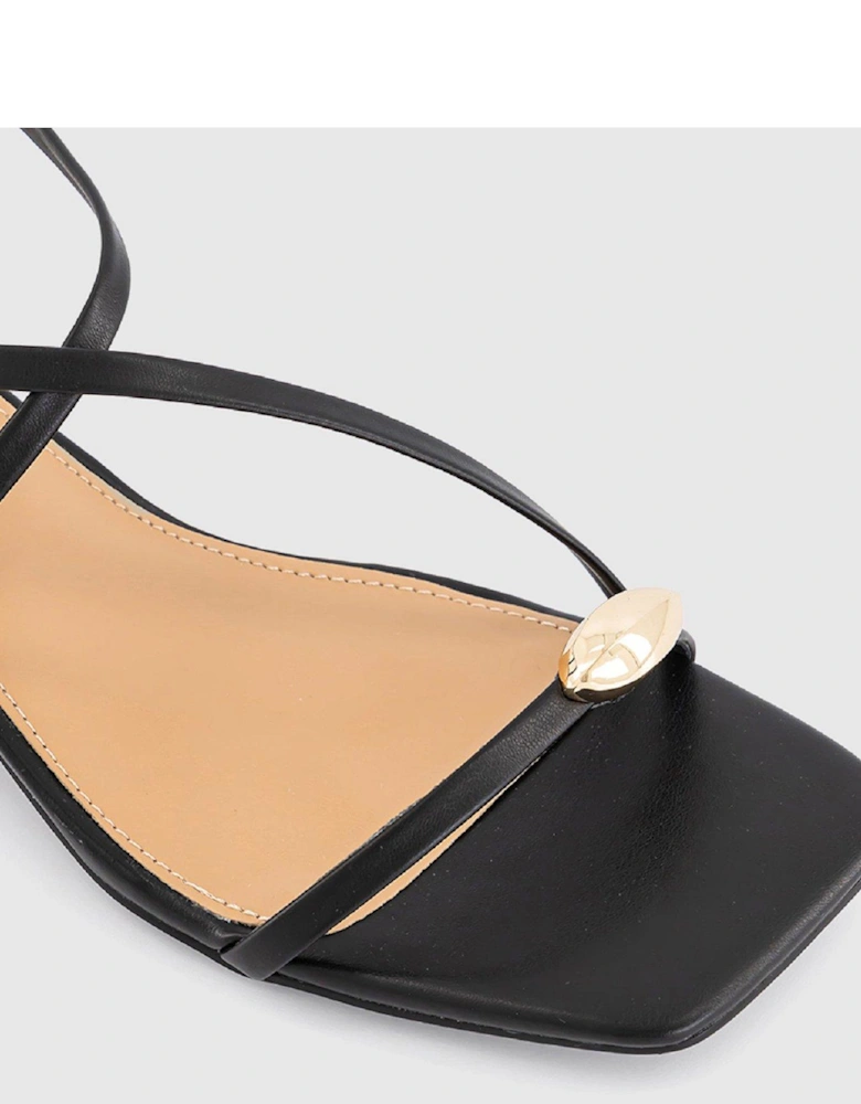 Hardware Statement Heeled Sandals - Black