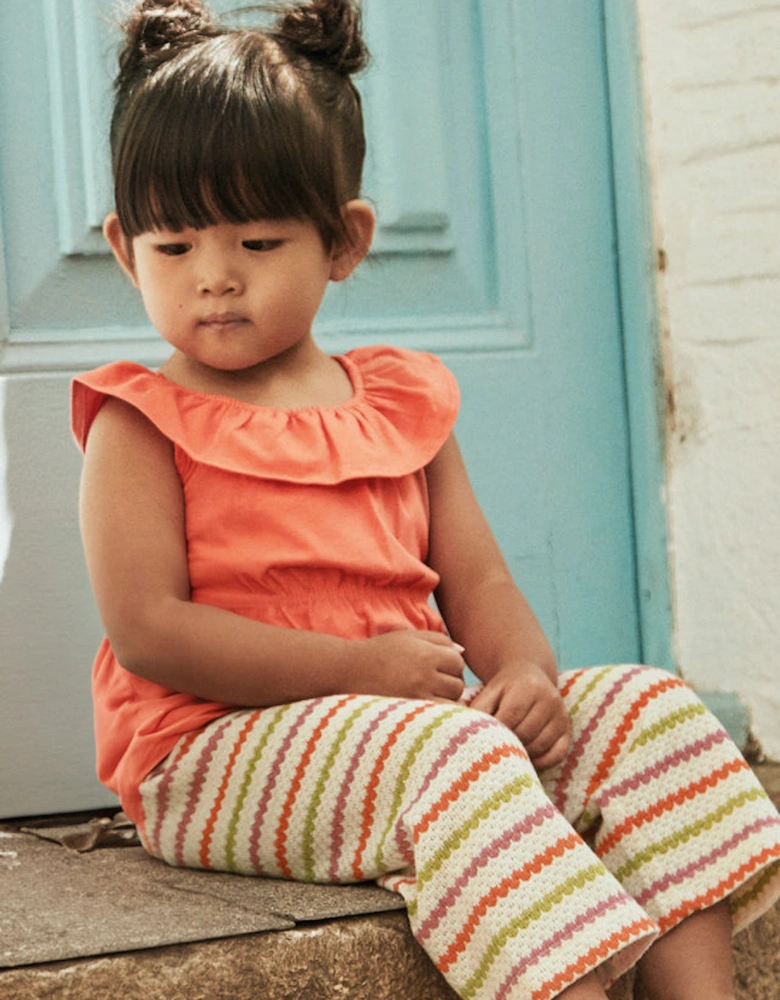 Girls Multi Stripe Crochet Legging Set
