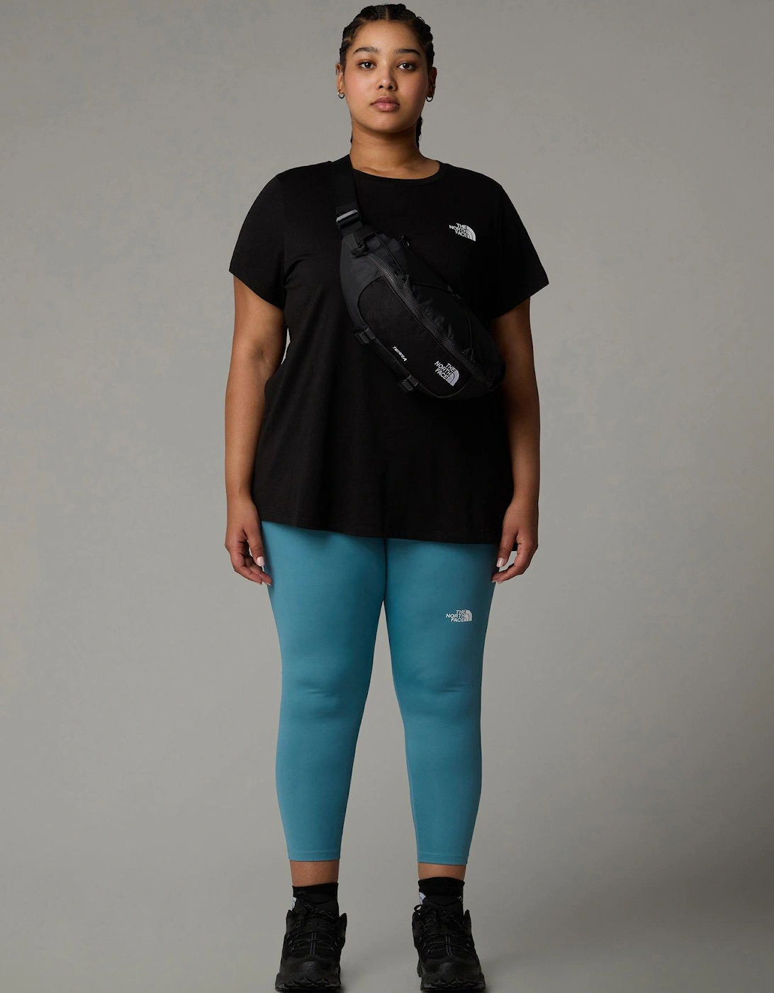 Women's Plus Short Sleeve Simple Dome Tee - Black