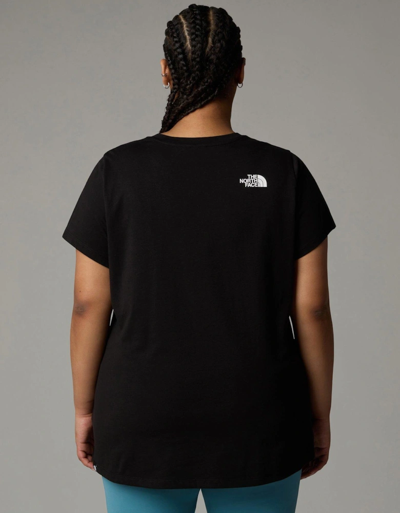 Women's Plus Short Sleeve Simple Dome Tee - Black