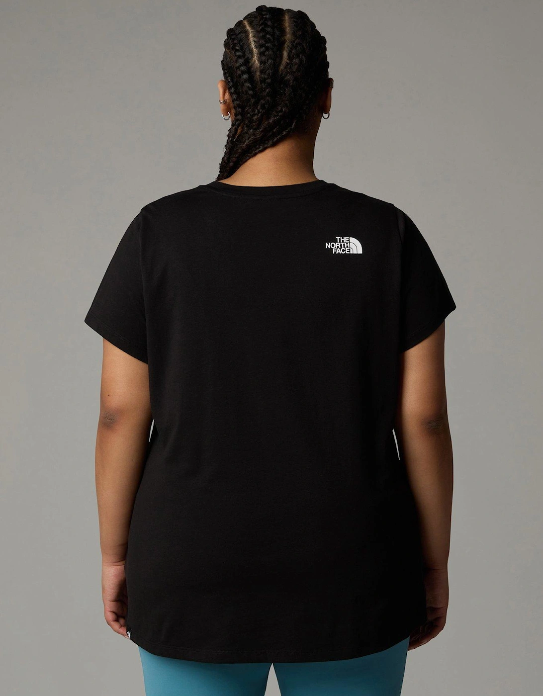 Women's Plus Short Sleeve Simple Dome Tee - Black