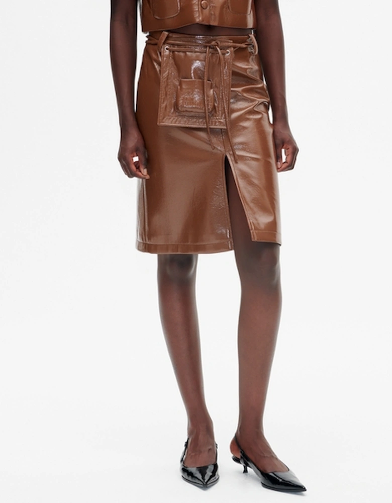 Signa Patent Faux Leather Skirt