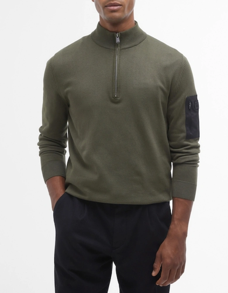 Blades Cotton Half Zip Knit Jumper