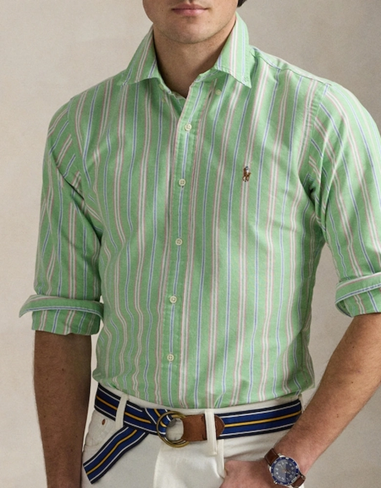 Custom Fit Fun Stripe Cotton Long Sleeved Shirt
