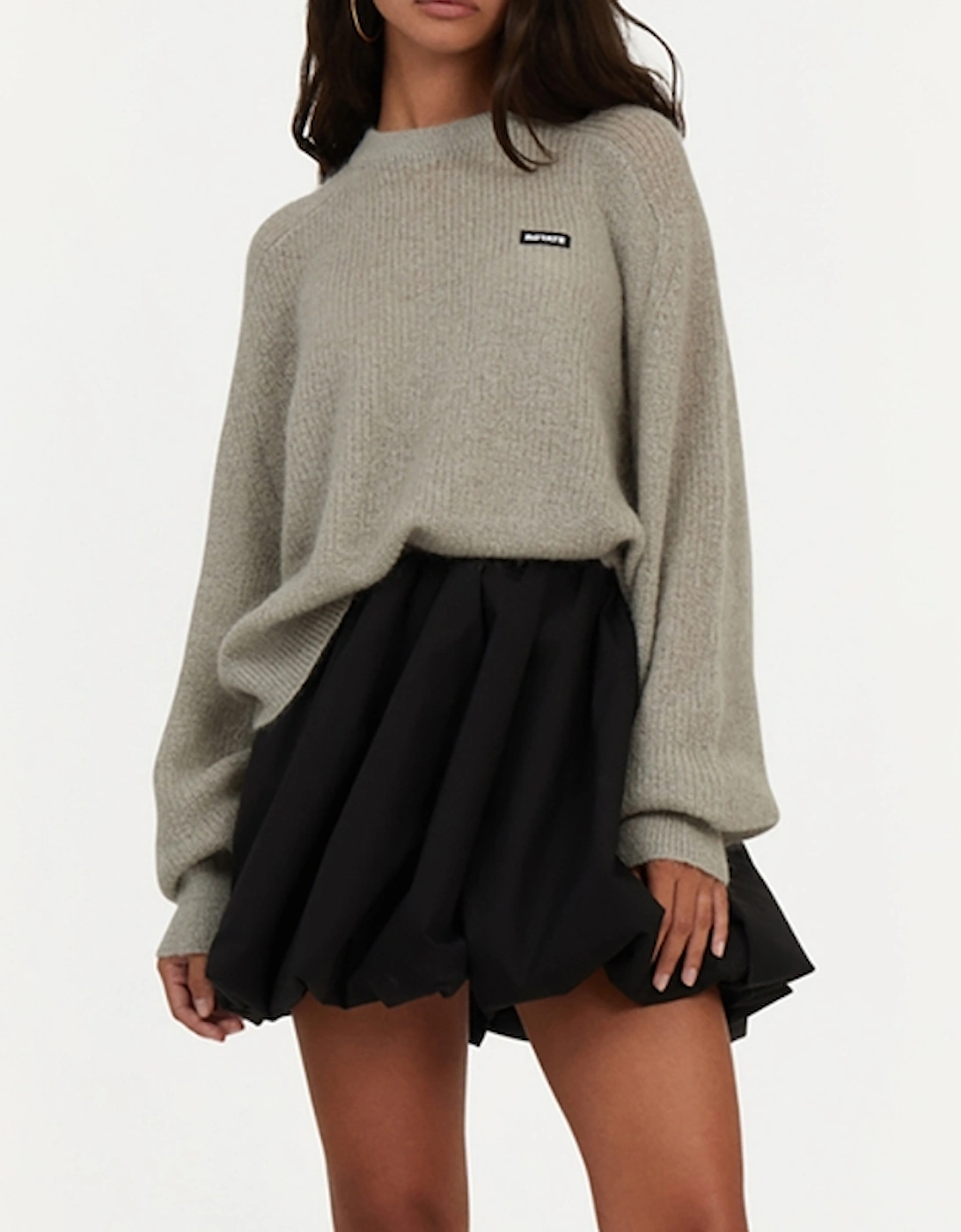 Balloon Cotton-Blend Mini Skirt, 2 of 1