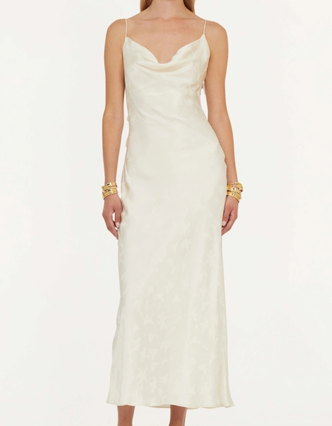 Floral-Jacquard Silk Midi Dress, 2 of 1