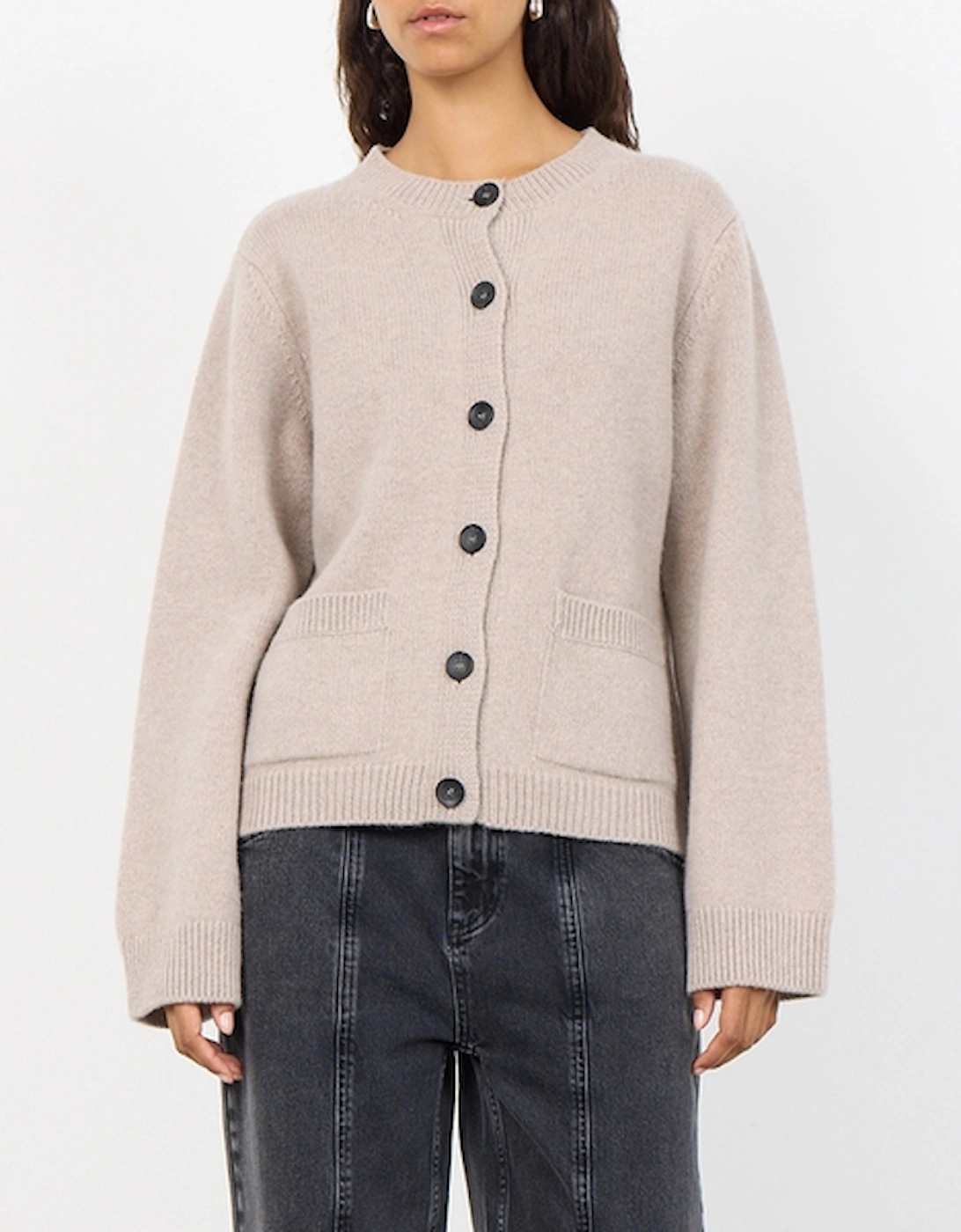 Leveté Room Pearl Merino Wool-Blend Knit Cardigan, 2 of 1