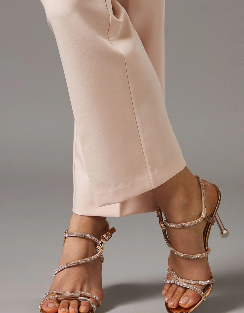 Tracie Faux Metallic Embellished Strappy High Stiletto Heel Sandals