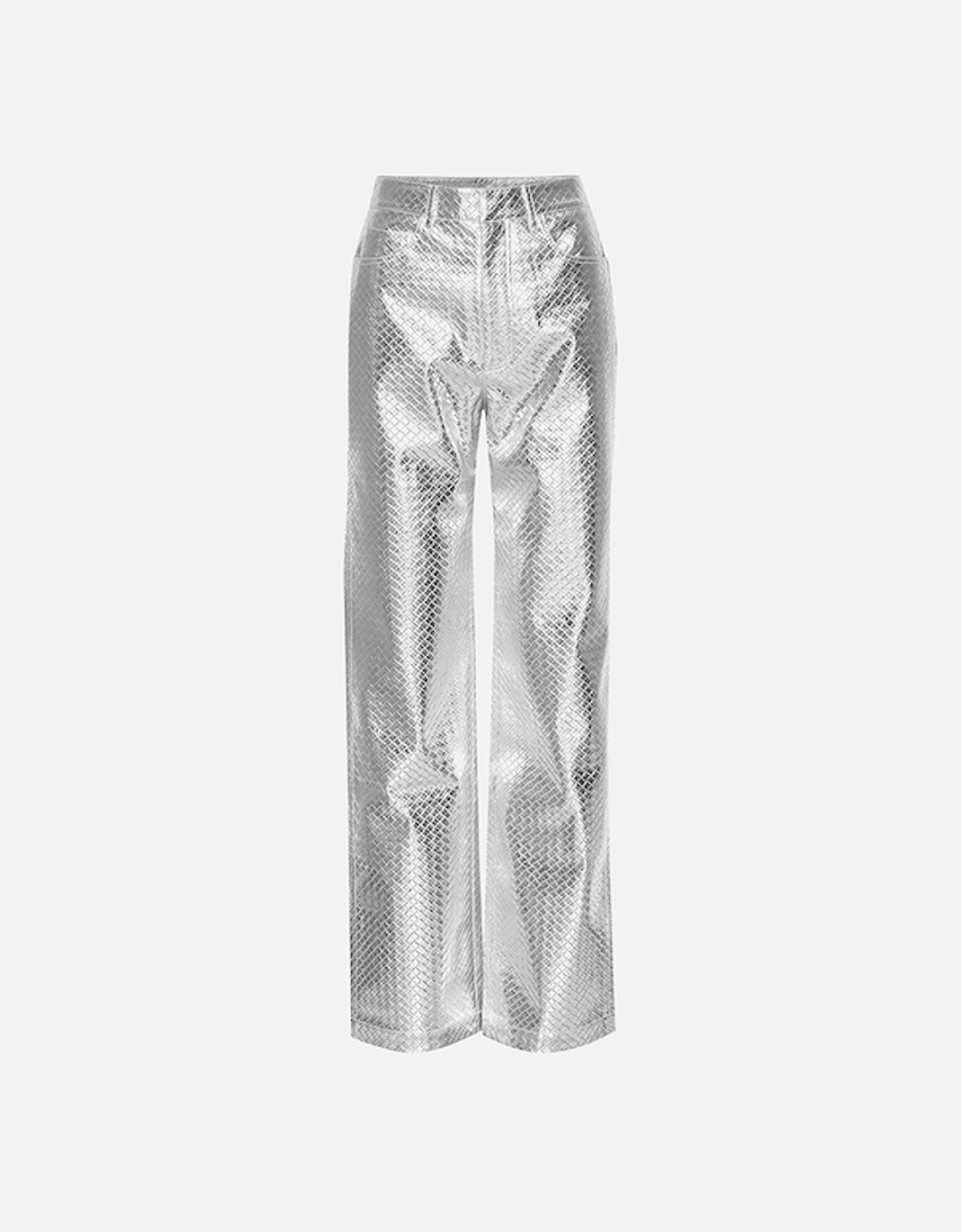 Woven Faux Leather Straight Trousers, 2 of 1