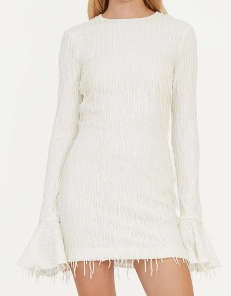 Embellished Mesh Mini Dress