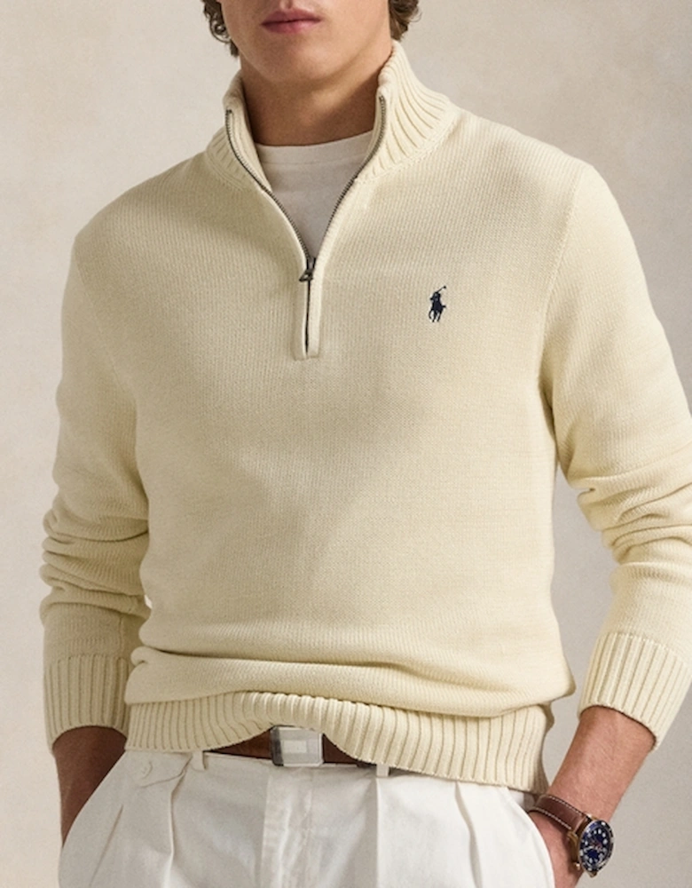 Cotton-Knit Half-Zip Jumper
