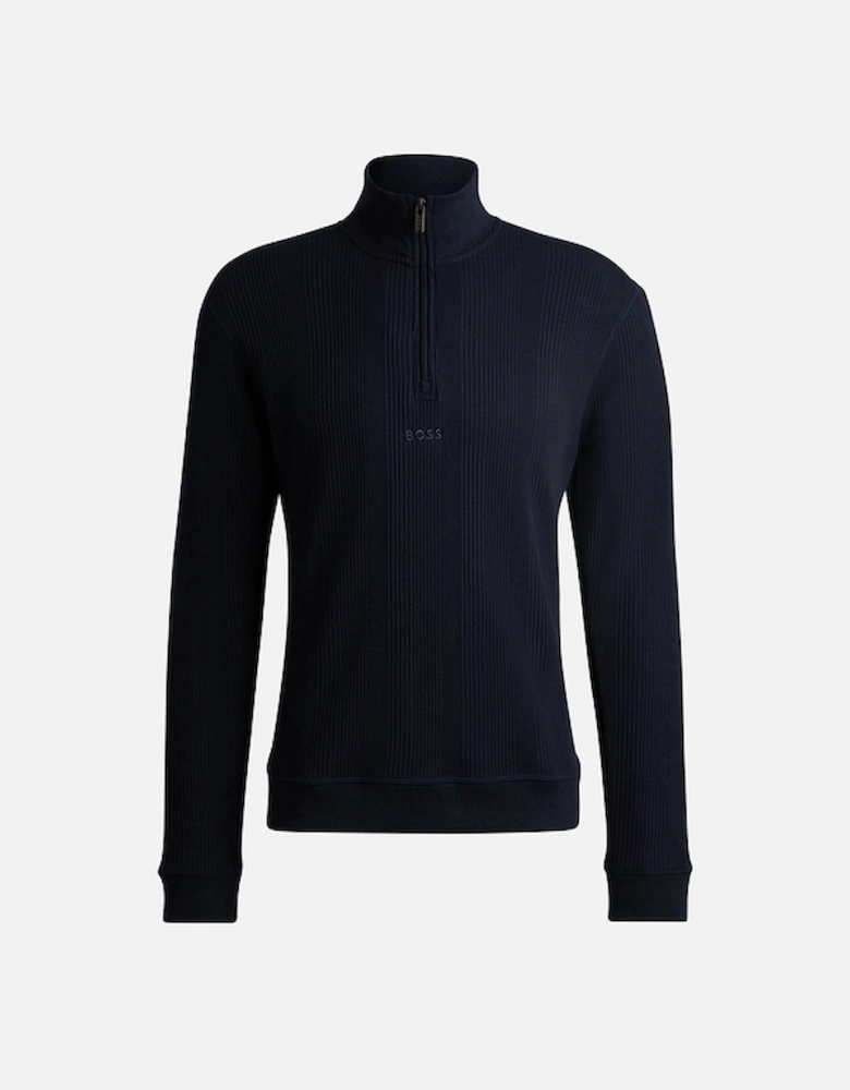 BOSS Bodywear Lounge Waffle-Knit Quarter-Zip Jumper