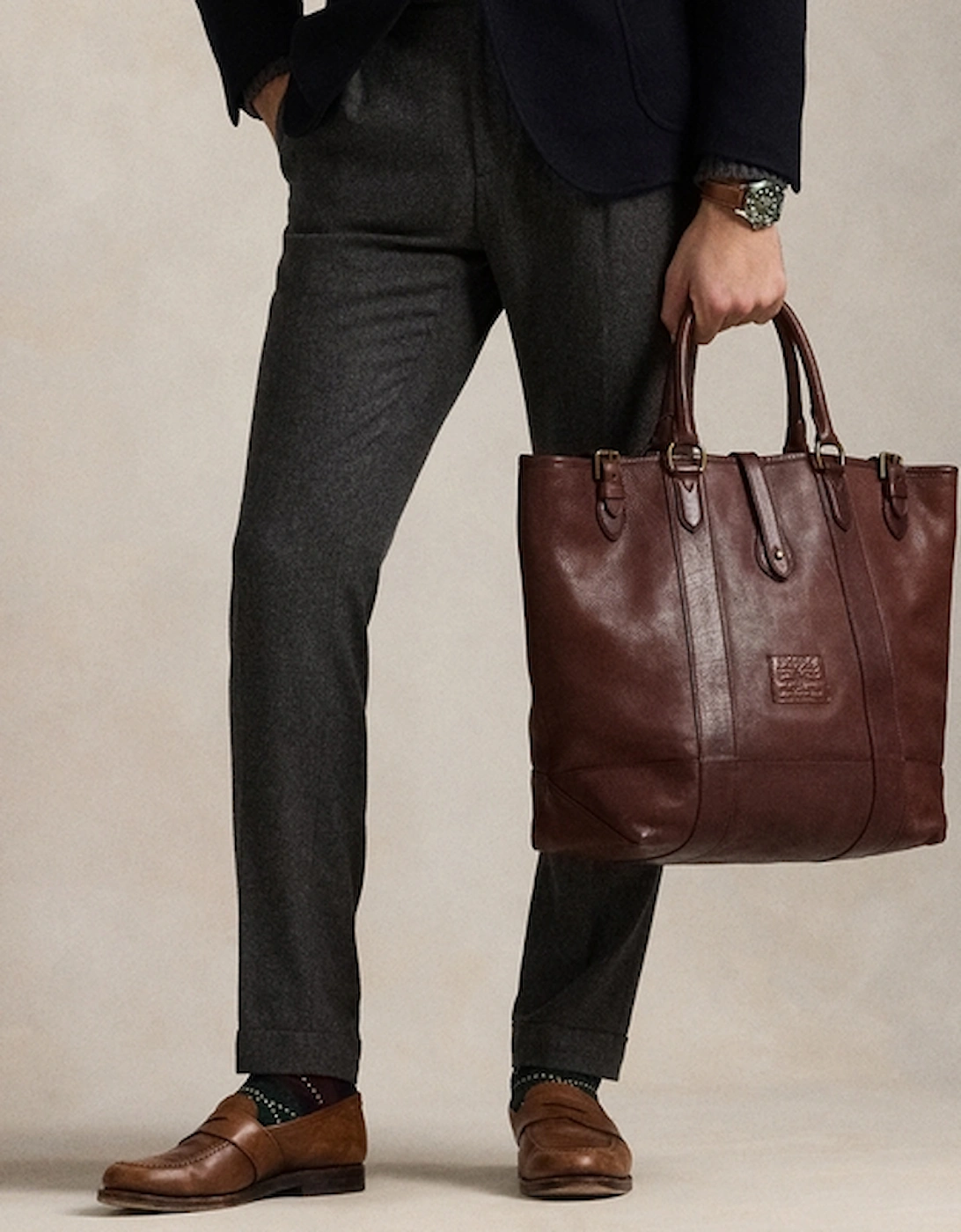 Heritage Pebble-Grain Leather Tote Bag, 2 of 1