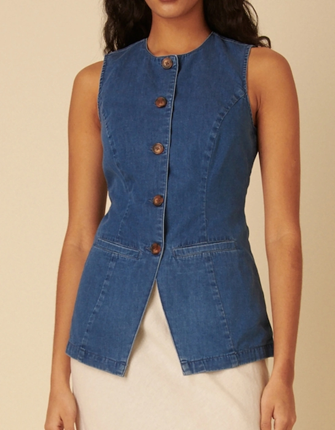 Wade Denim Waistcoat, 2 of 1