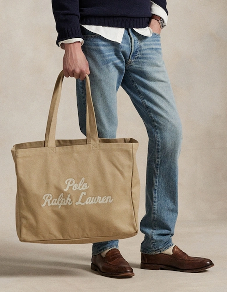 Script Cotton-Canvas Tote Bag