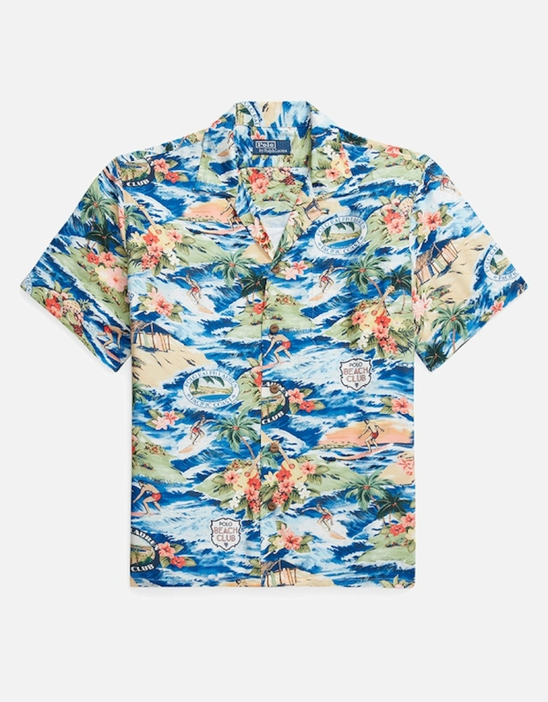 Classic-Fit Printed Rayon Shirt