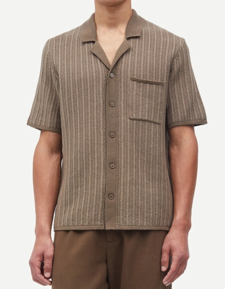 Samsøe Samsøe Sarhys Cotton and Wool-Blend Knit Shirt