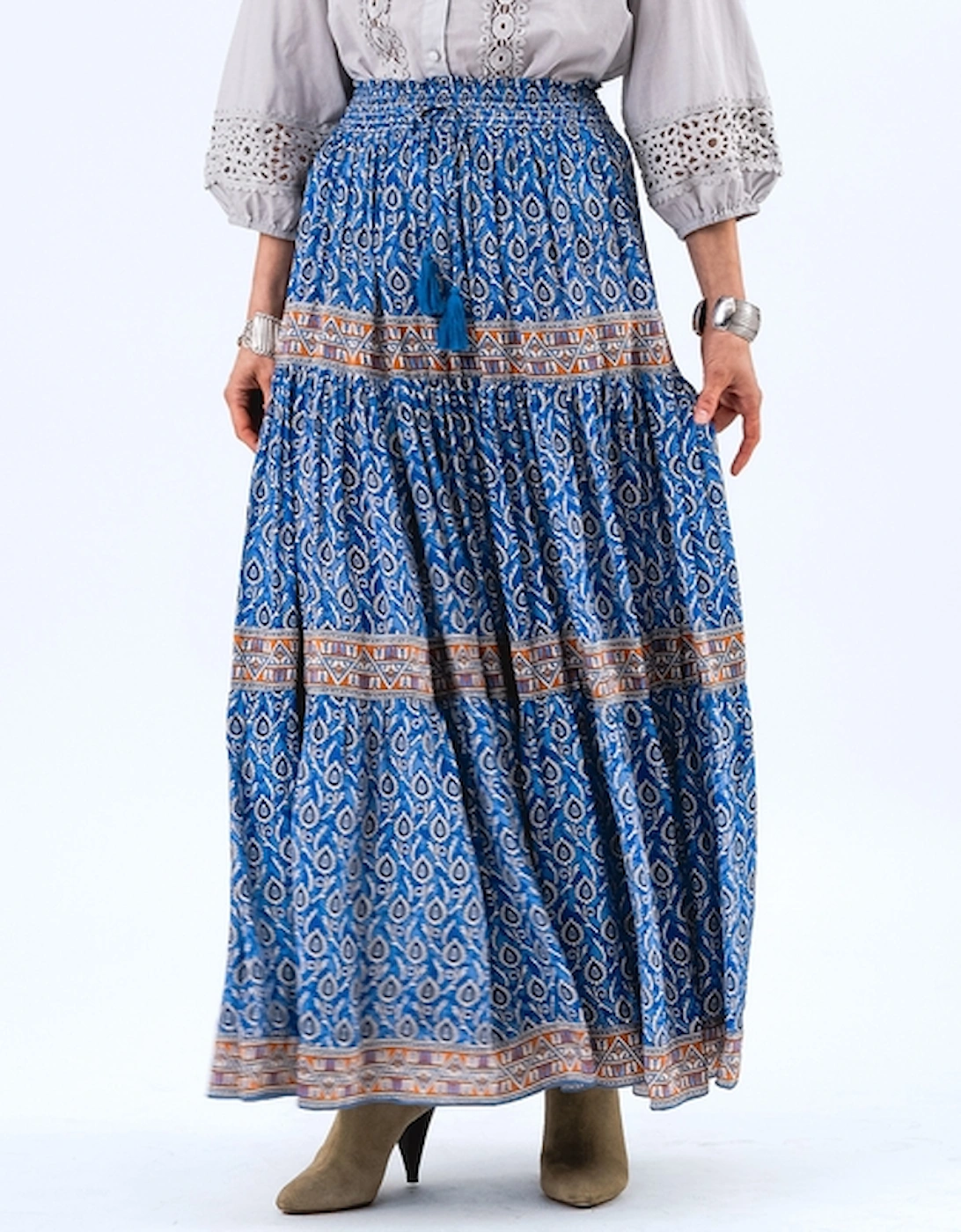 Lollys Laundry Diamond Crepe de Chine Maxi Skirt, 2 of 1