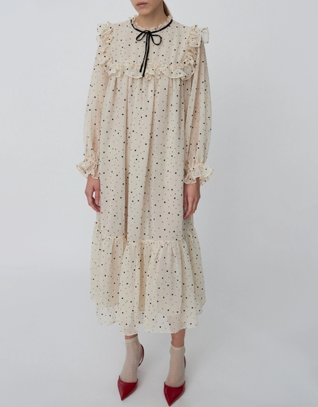 Flounce Chiffon Midi Dress, 2 of 1