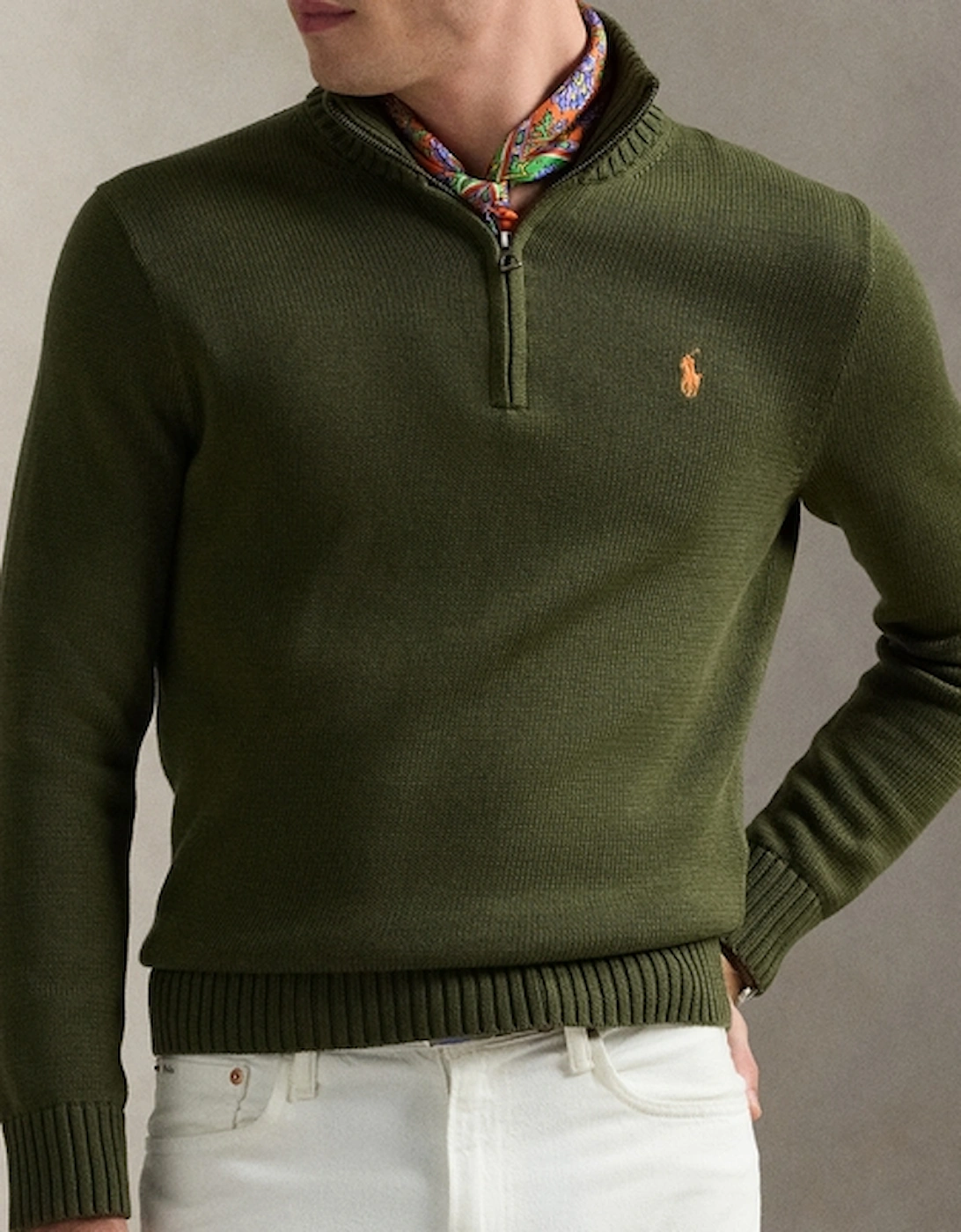 Half Zip Cotton Knit Jumper, 2 of 1