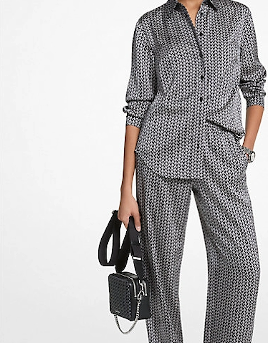 MK2000 Logo Print Satin Shirt, 2 of 1
