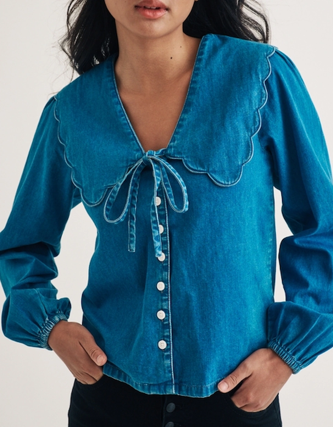 Birdie Denim Blouse, 2 of 1
