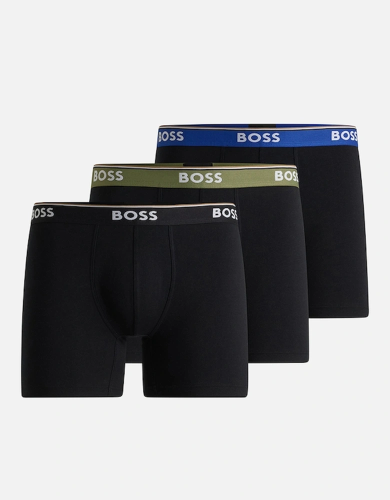 BOSS Bodywear 3 Pack Power Cotton-Blend Stretch-Jersey Boxers