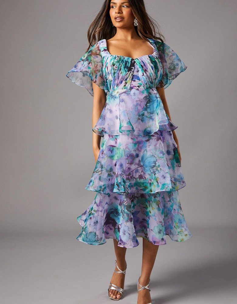 Petite Organza Tiered Dress