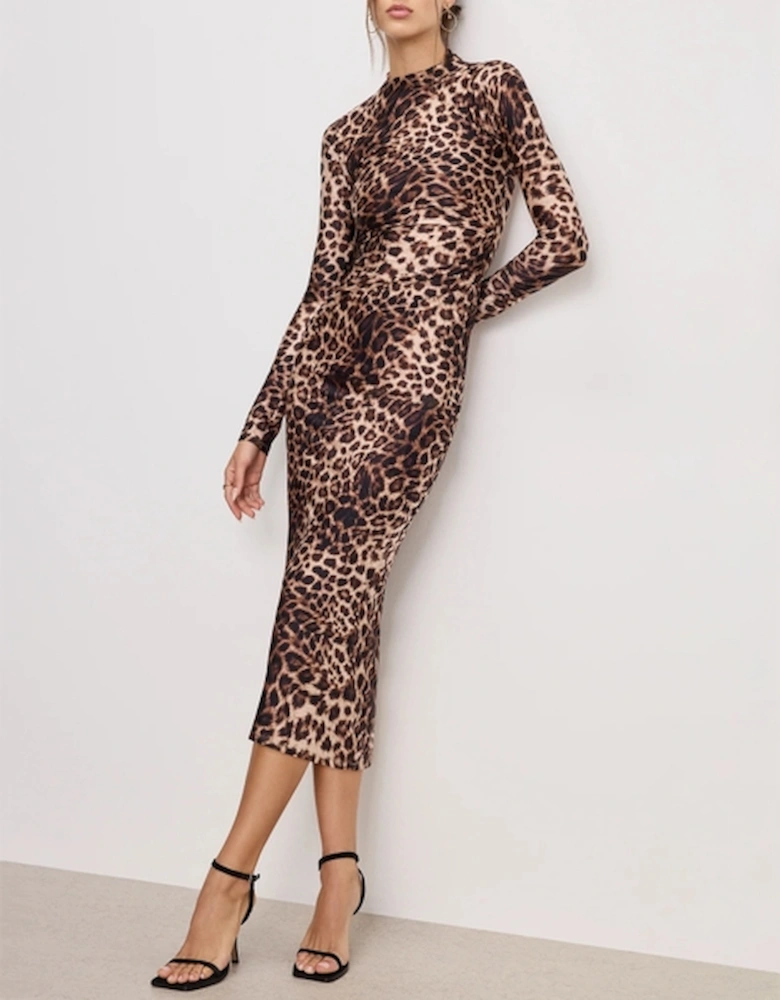 Shine Stretch-Satin Midi Dress