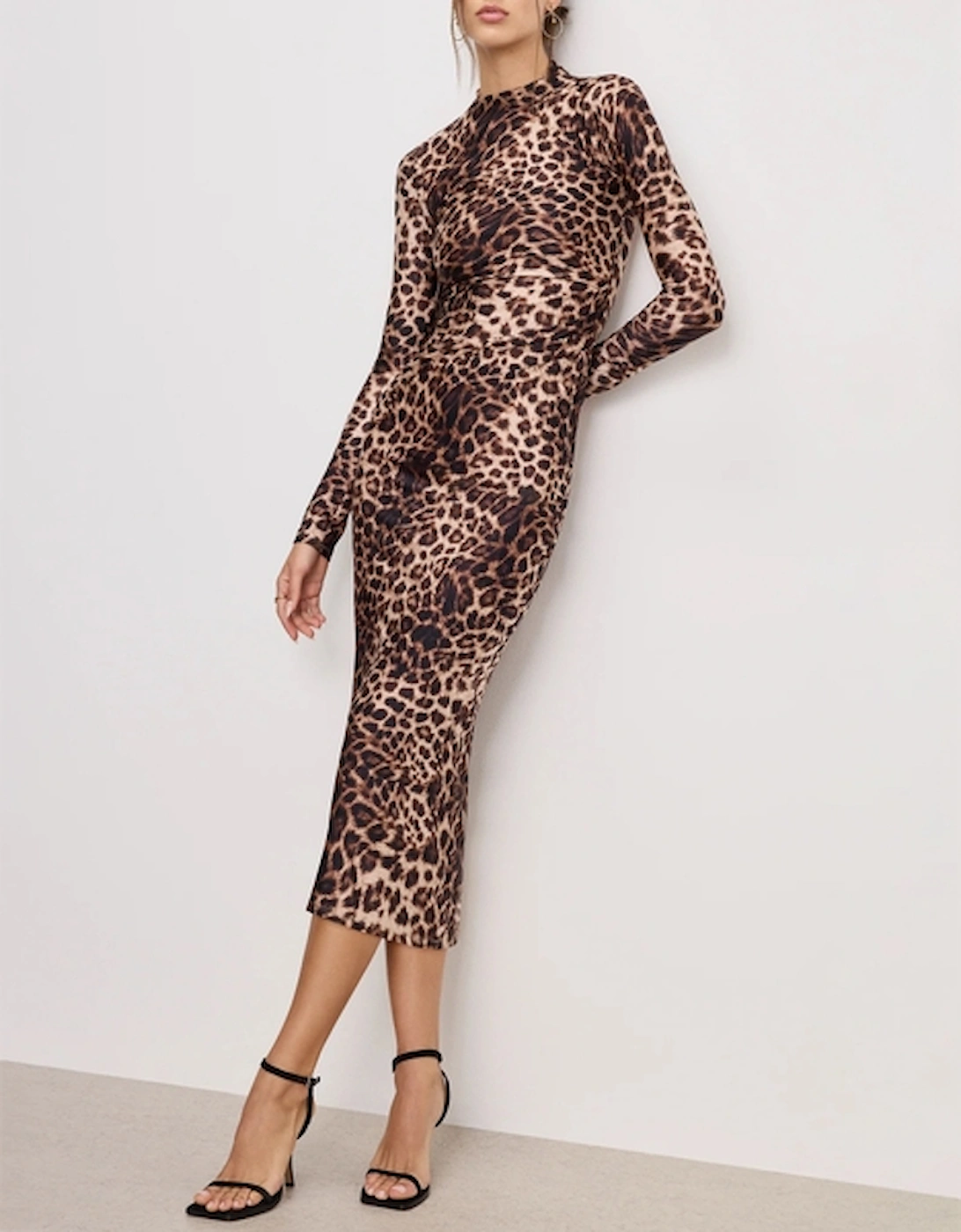 Shine Stretch-Satin Midi Dress, 2 of 1