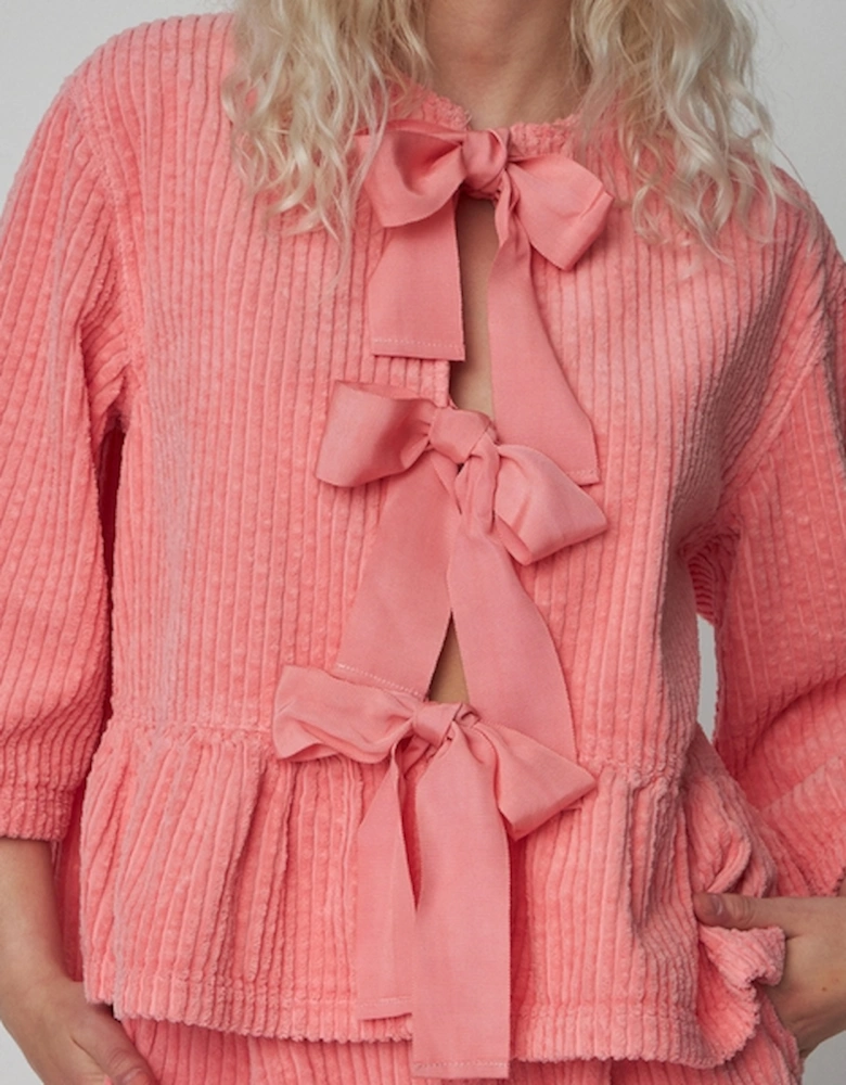 Bow Cotton-Corduroy Blouse