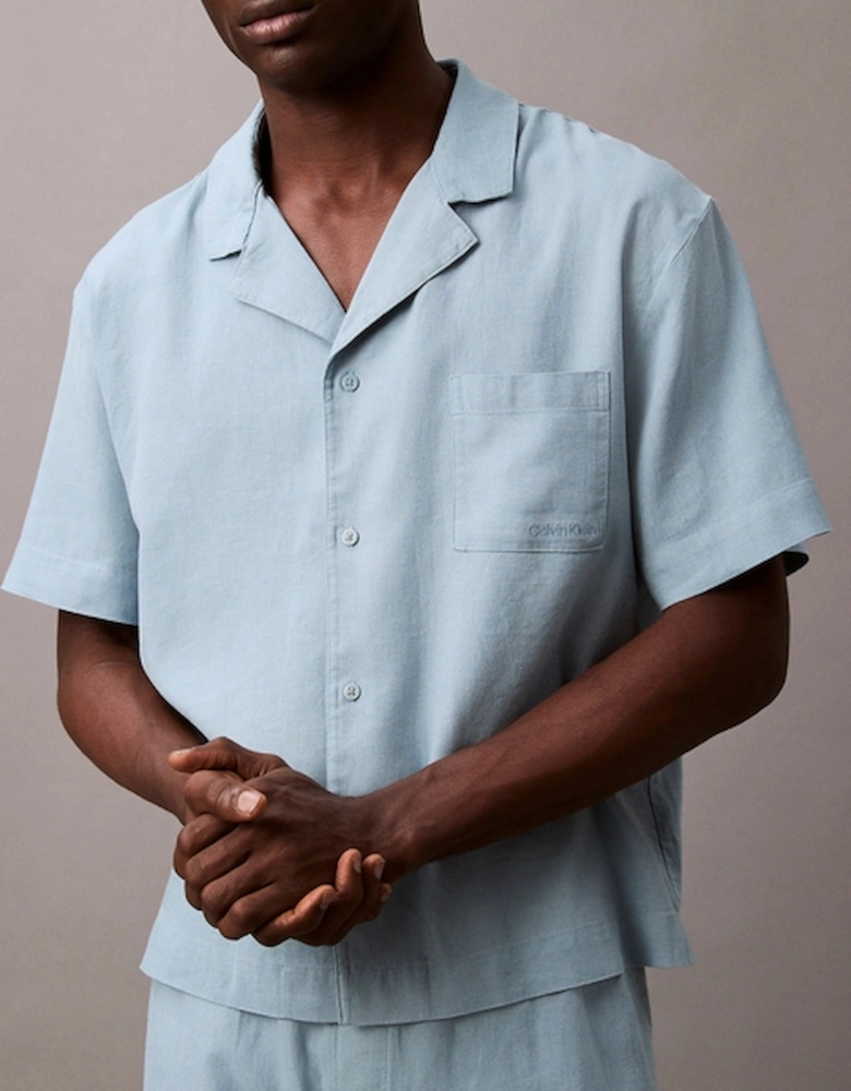 Linen-Blend Sleep Shirt