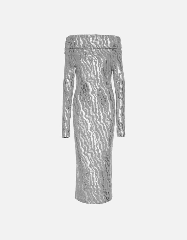 Sequinned Jersey Midi Dress