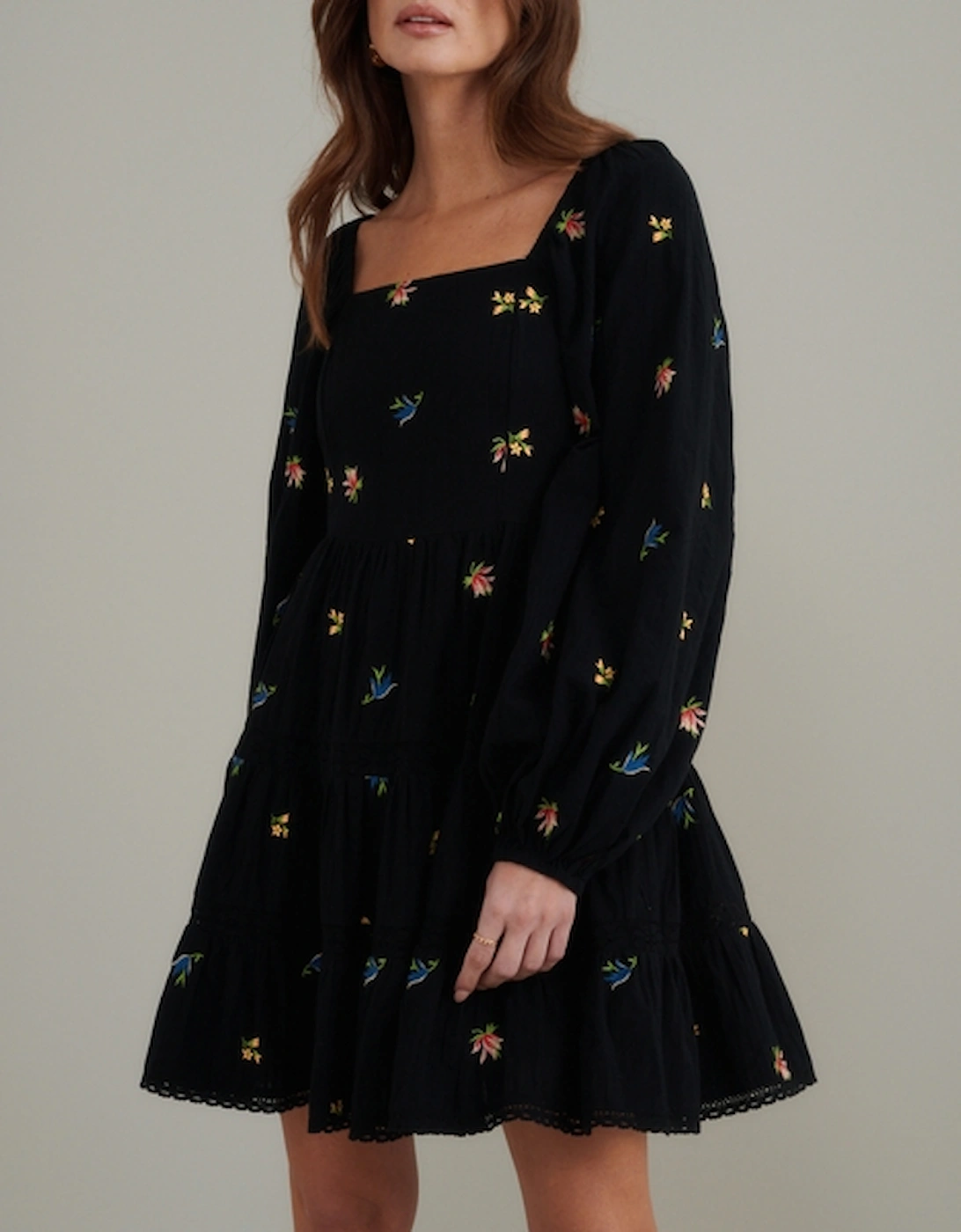 Whitley Floral-Embroidered Cotton Mini Dress, 2 of 1