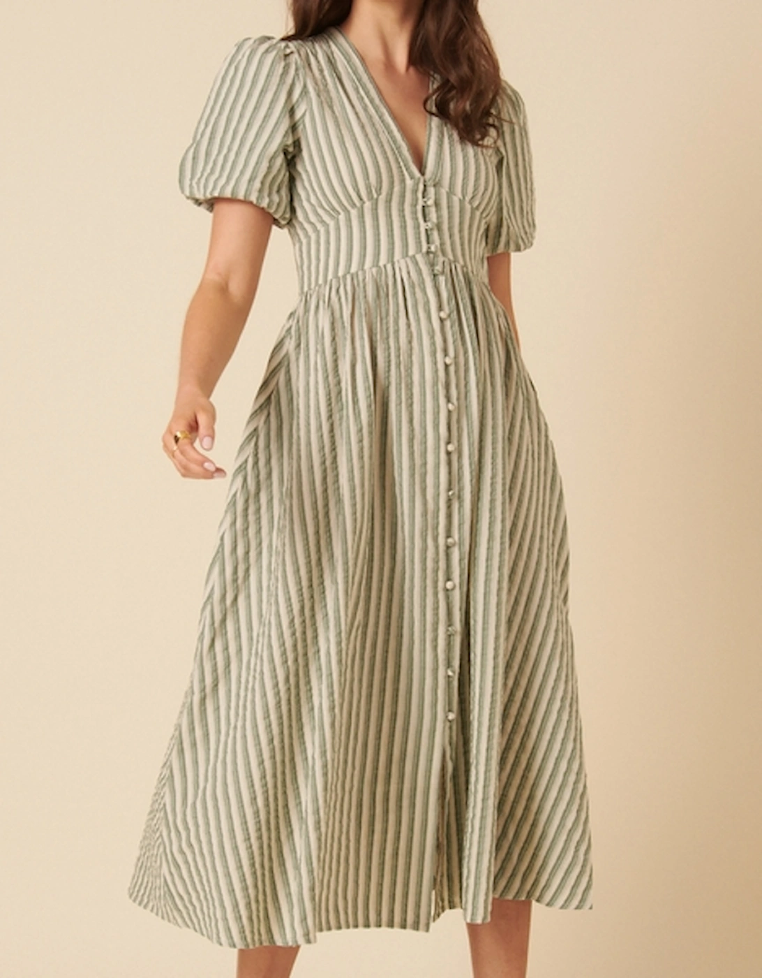 Starlight Striped Cotton-Seersucker Dress, 2 of 1