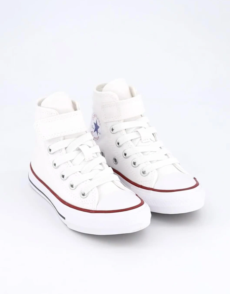 Kids Easy-on Velcro Hi Top Trainers - White
