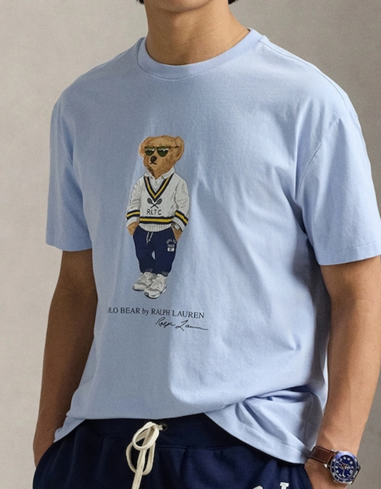 Custom Slim Fit Bear Logo Cotton T-Shirt