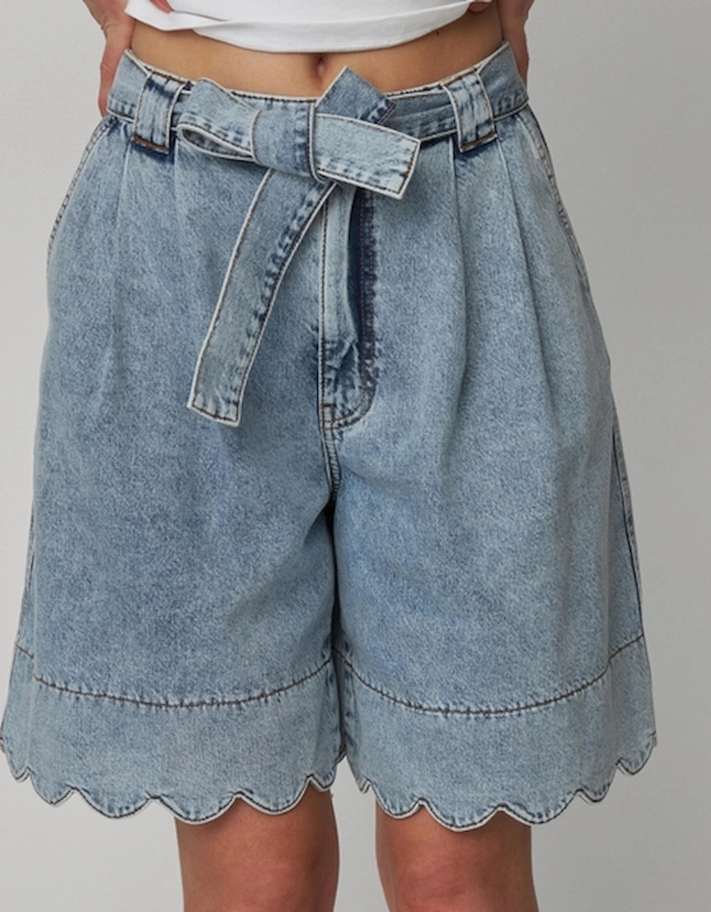 Moon Washed Denim Shorts