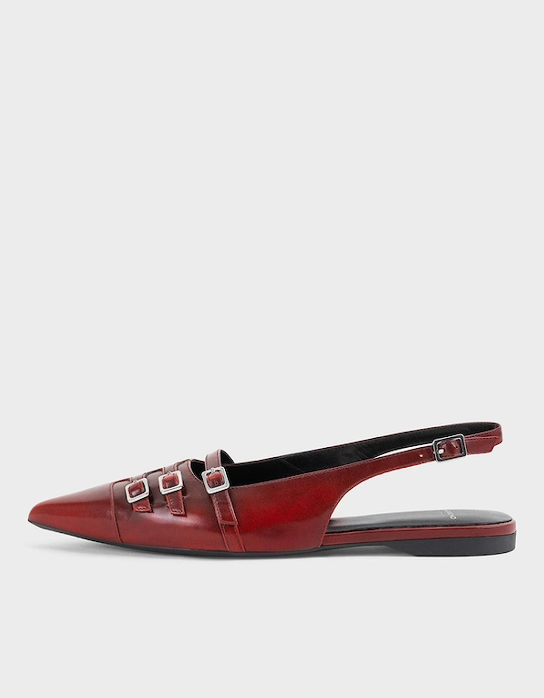 Women's Hermine Buckle Leather Pointed Flats, 2 of 1