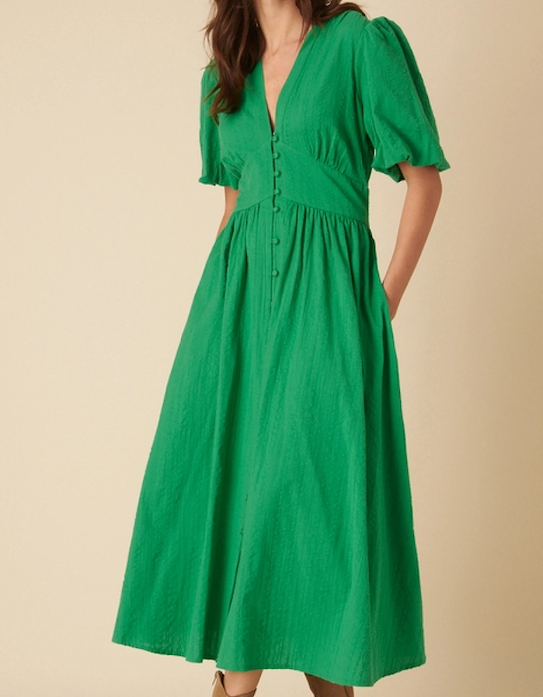 Starlight Plain Cotton-Seersucker Dress, 2 of 1