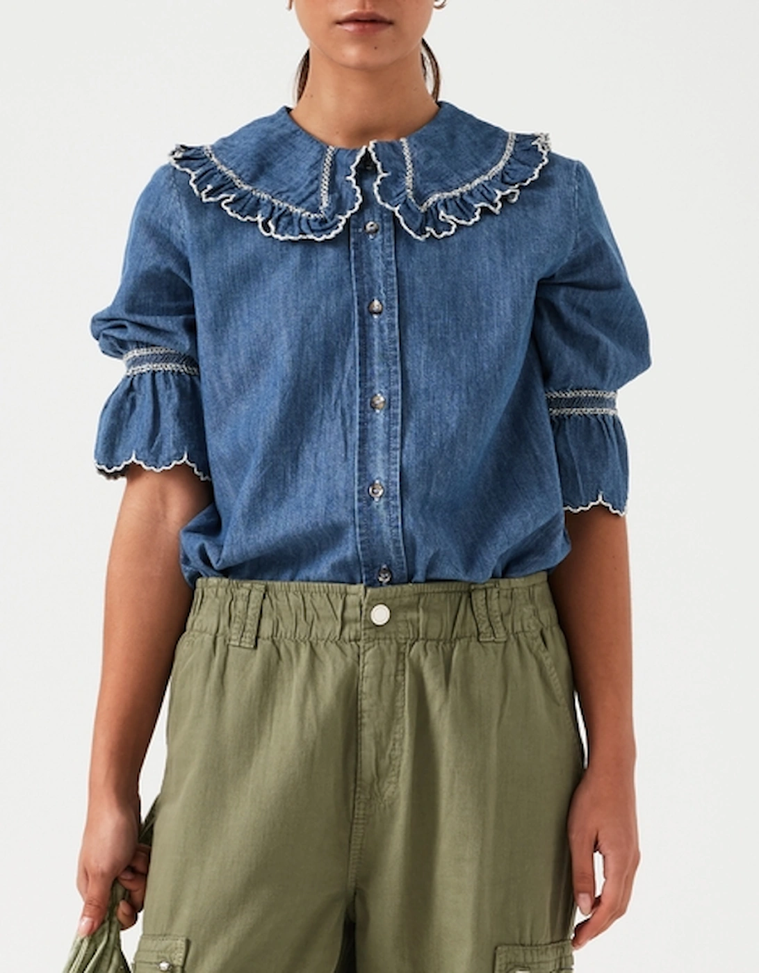 Daisy Cotton-Chambray Blouse, 2 of 1