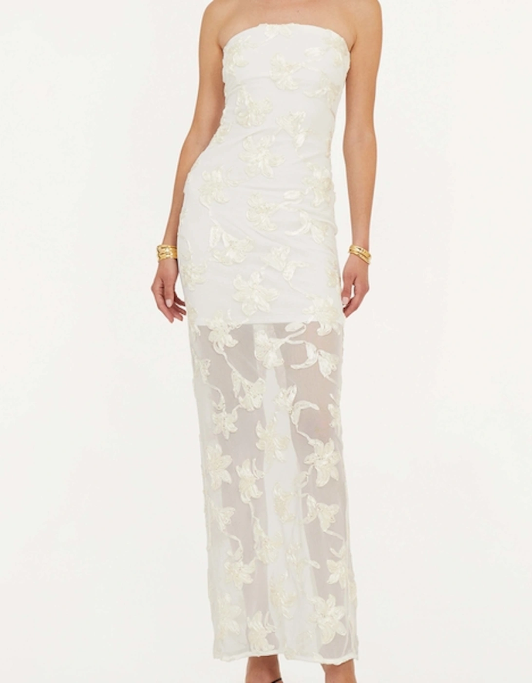 Floral-Jacquard Mesh Dress, 2 of 1