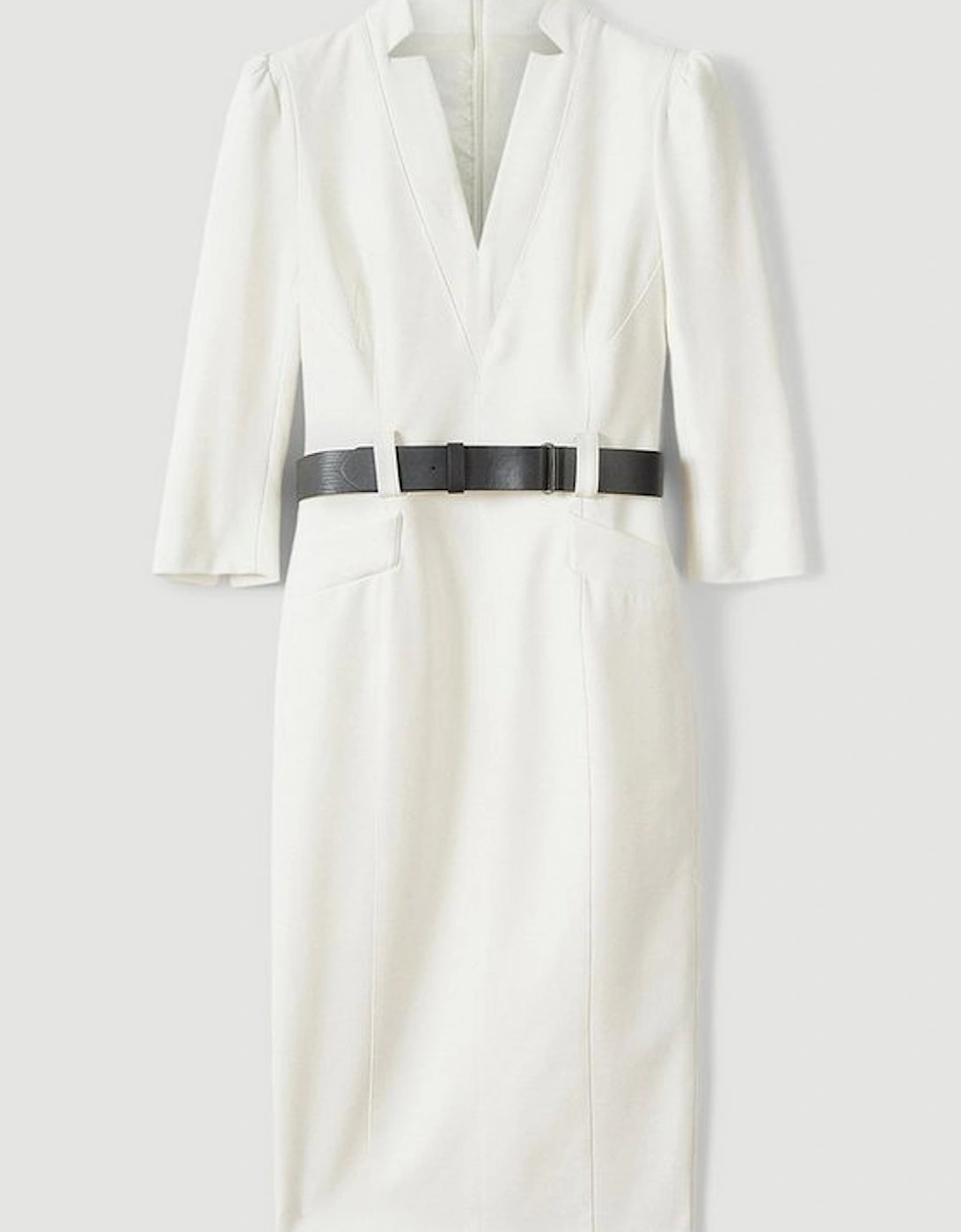 Forever Belted Midi Pencil Dress