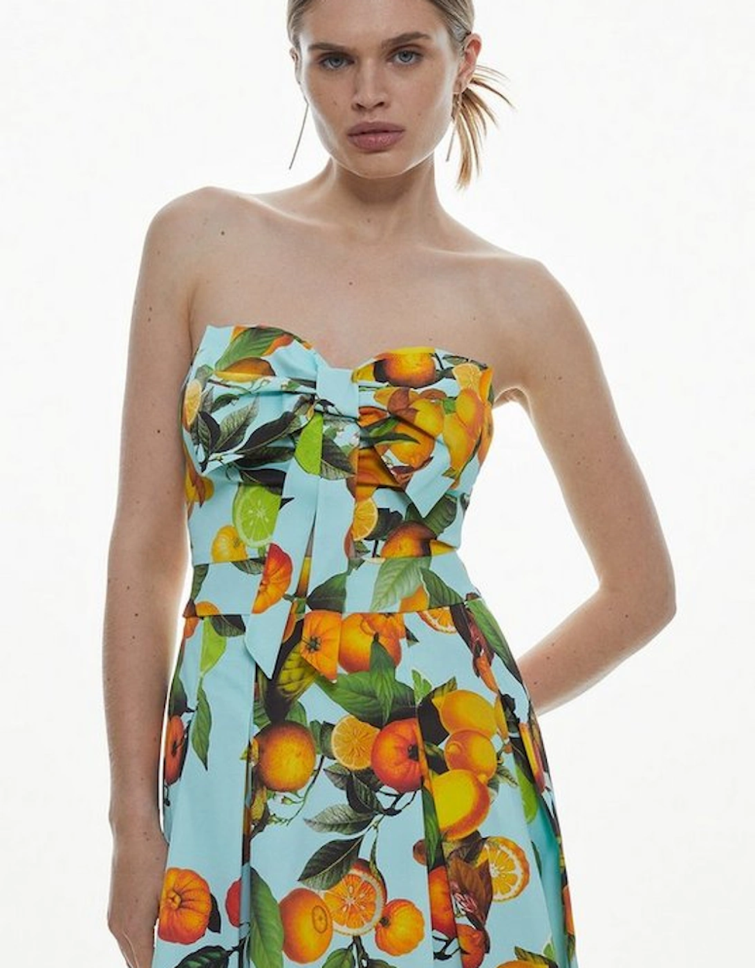 Italian Signature Stretch Citrus Bow Mini Dress, 5 of 4