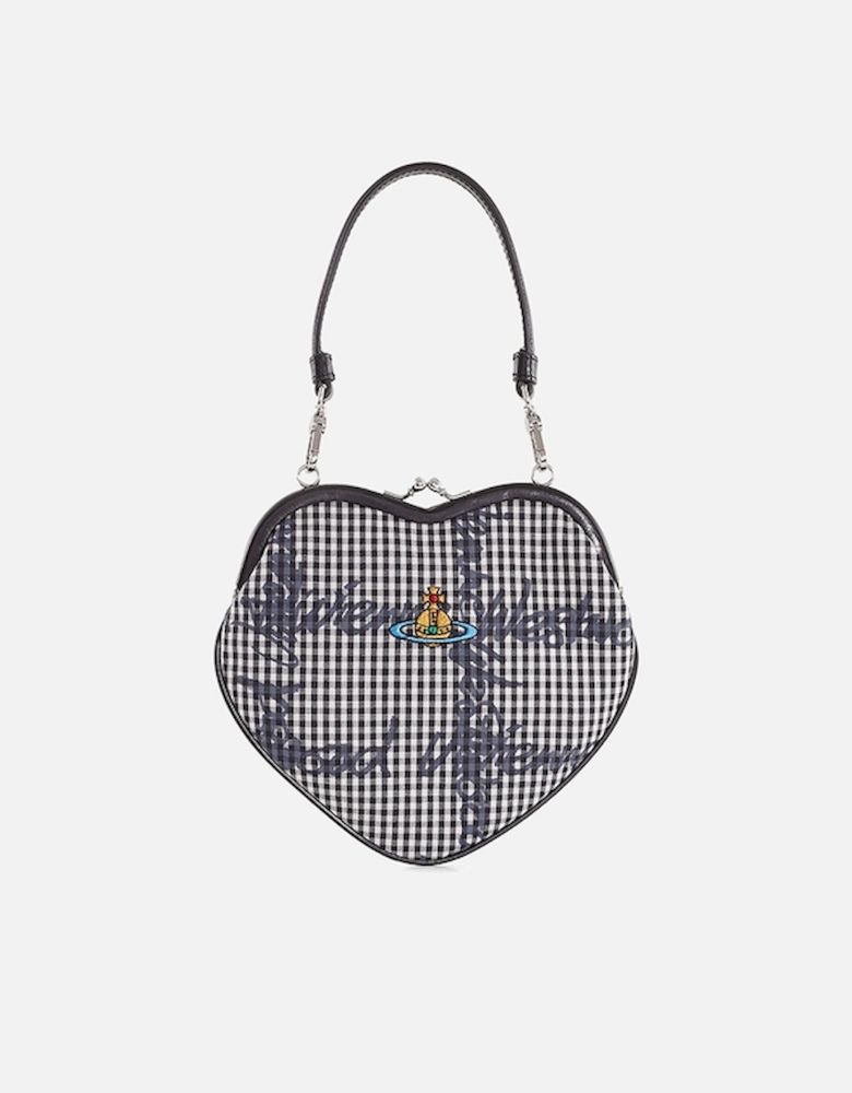 Belle Gingham Heart Frame Purse