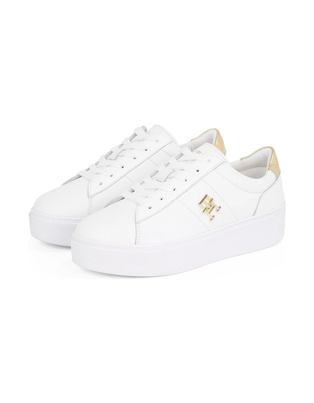 Platform Court Metallic Trainers - White