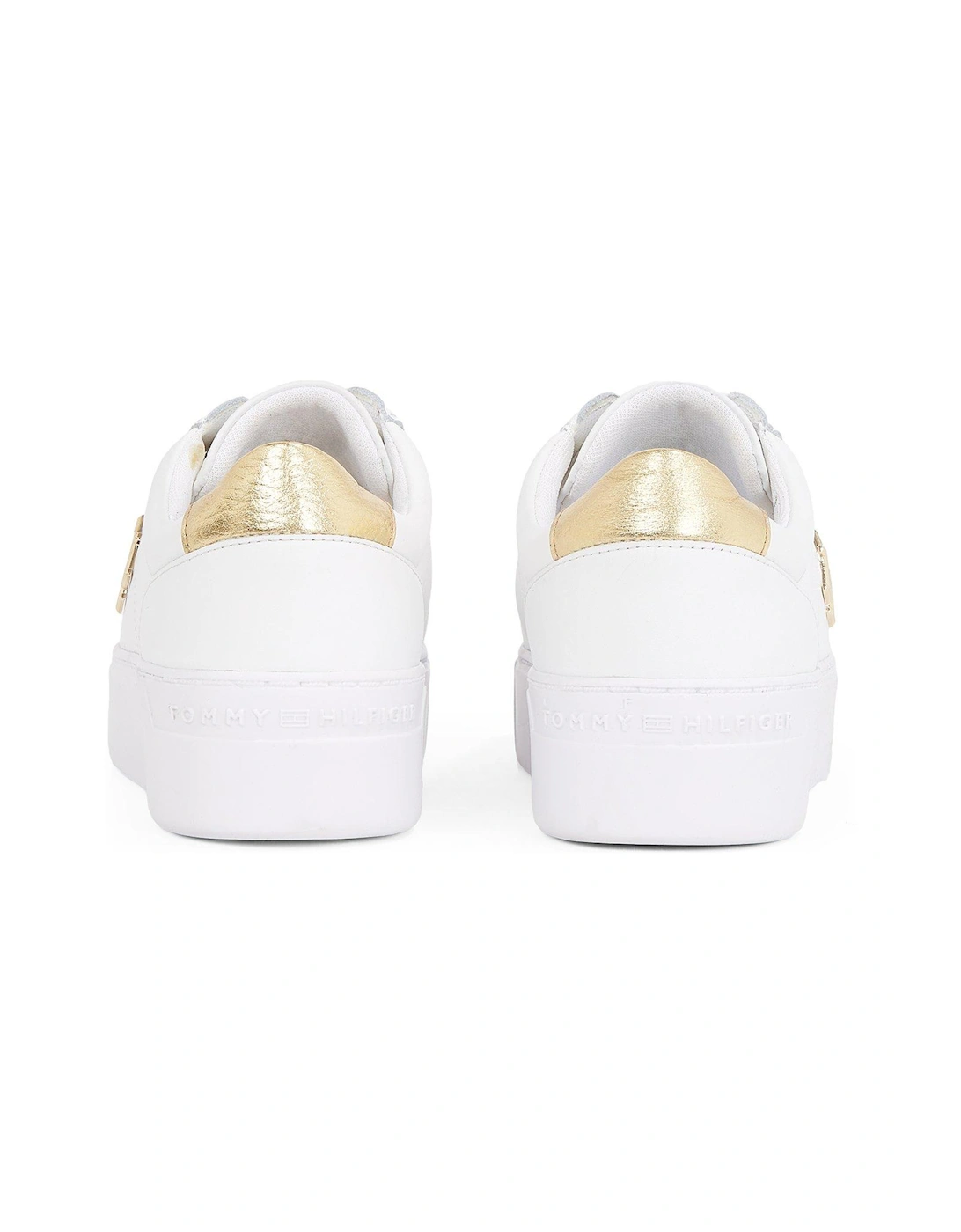 Platform Court Metallic Trainers - White