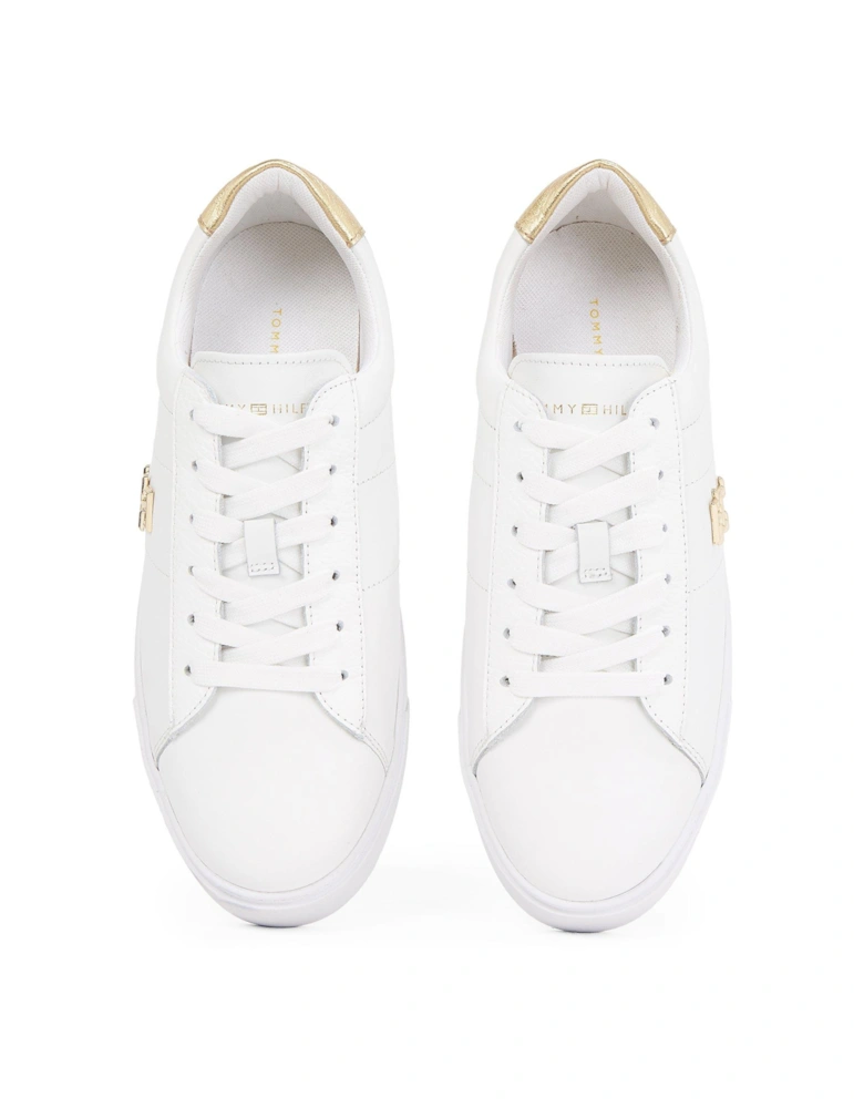 Platform Court Metallic Trainers - White