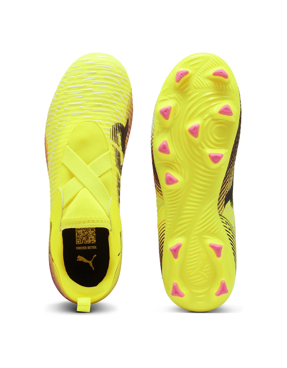 Junior Future 8 Match Laceless Firm Ground Football Boots - Yellow