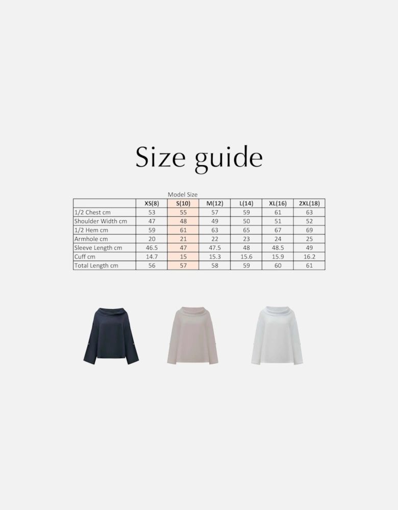 Cowl Neck Linen Navy Top